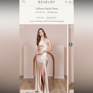 Reverly Athena Gold Champagne Bridesmaids Dress